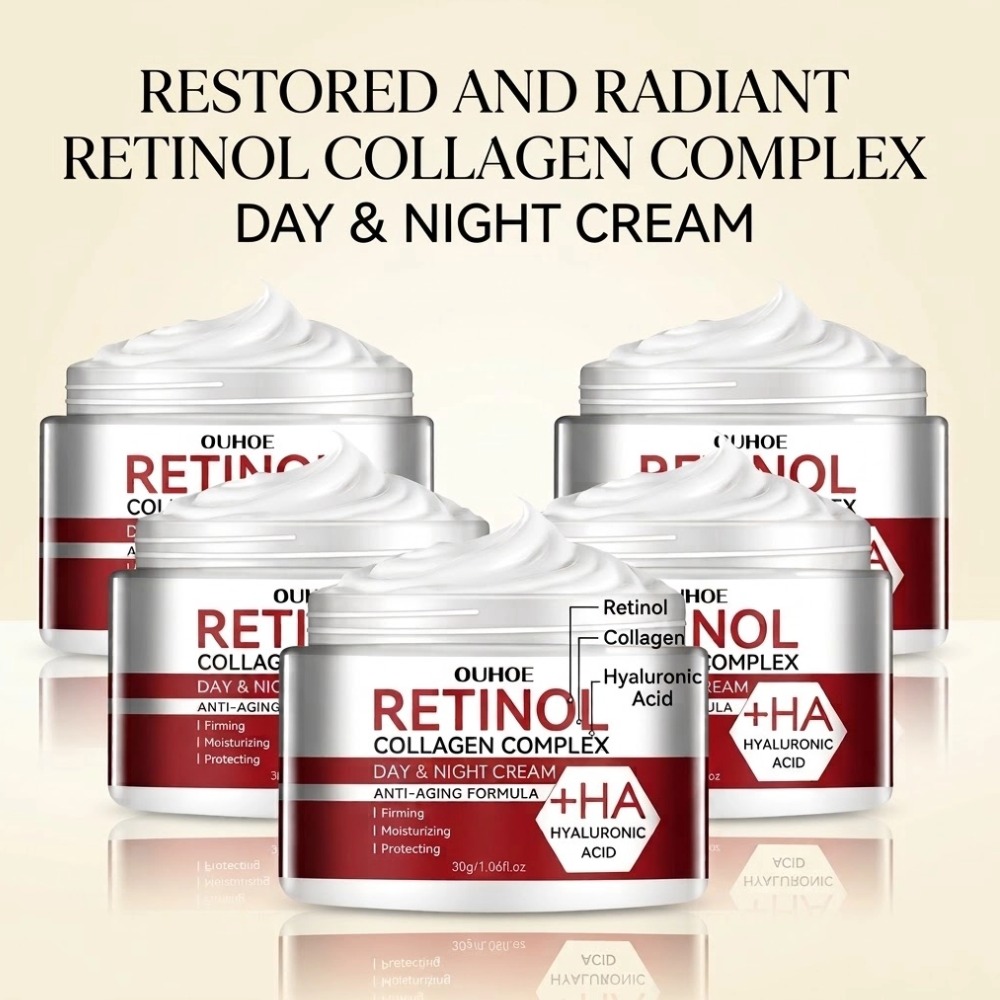 Retinol Cream - レチノール配合コラーゲンフェイシャルケア保湿クリーム。乾燥肌や加齢による肌の悩みに。深層保湿で、肌の修復を促します。