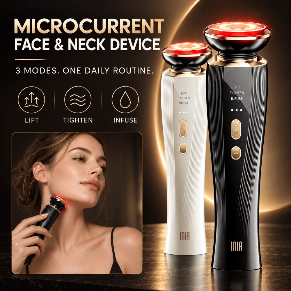 3つのモードを搭載したマイクロカレント美顔器。赤色光によるフ - Skincare Glowing のレビューと価格