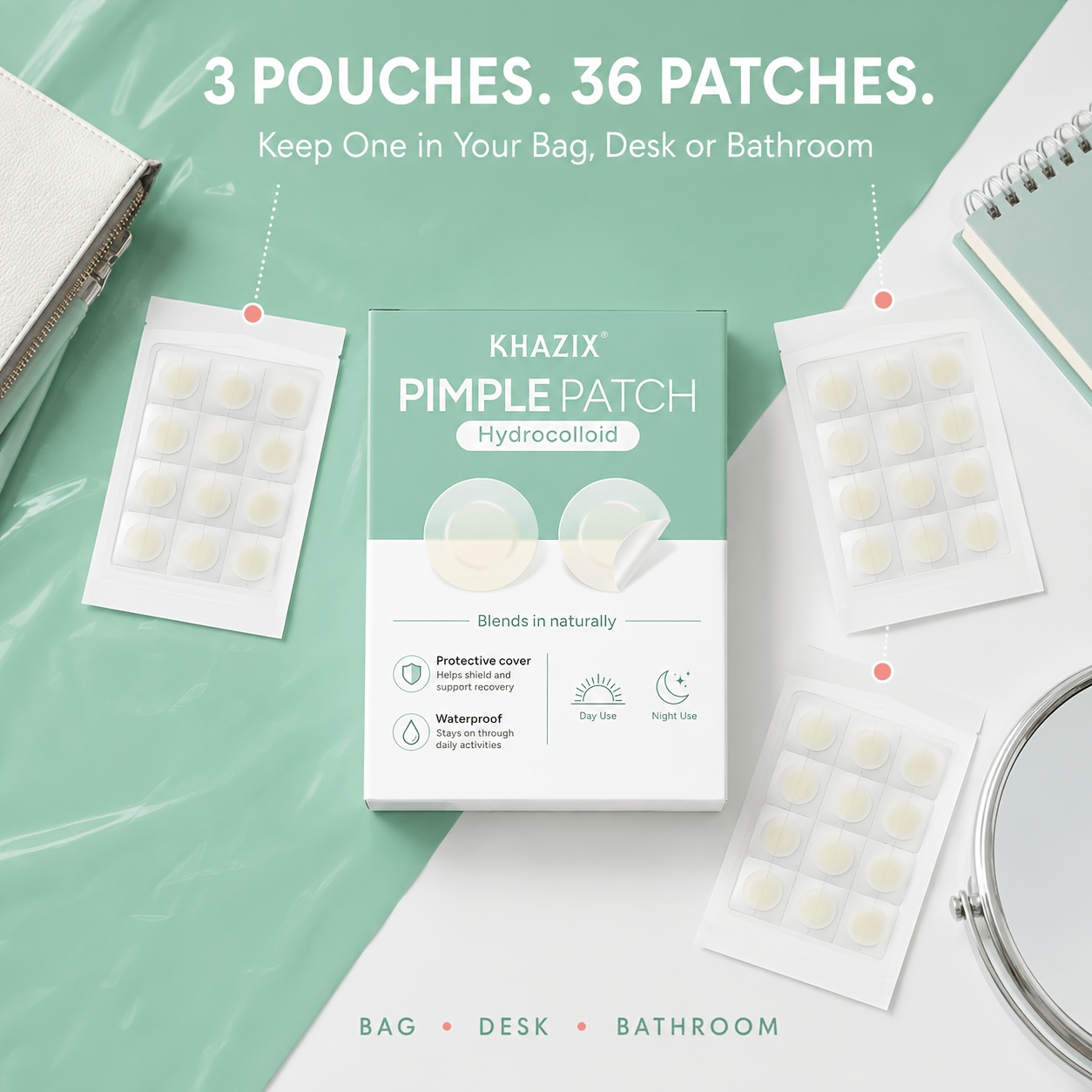 12個入りまたは36個入りのニキビパッチ。目立たないように肌 - Skincare China のレビューと価格