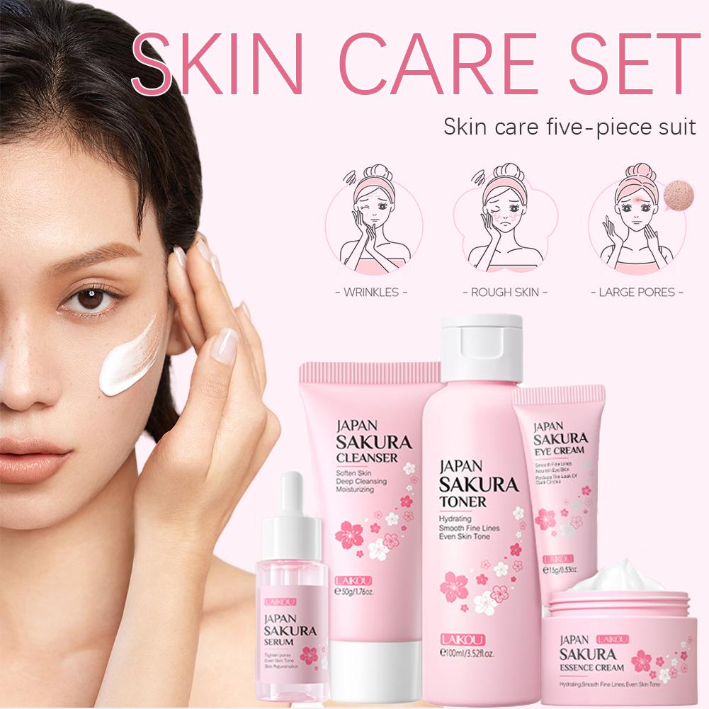 LAIKOU 日本 桜スキンケアセット 美容液 若返り ブラ - Skincare Glowing のレビューと価格